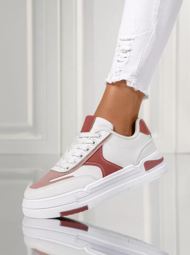 Дамски маратонки червени от еко кожа Marbella #18200