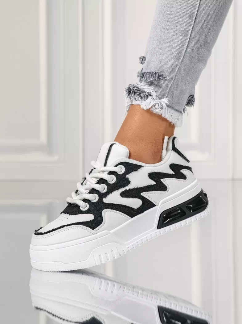 Дамски маратонки черни от еко кожа Nesreen #18219