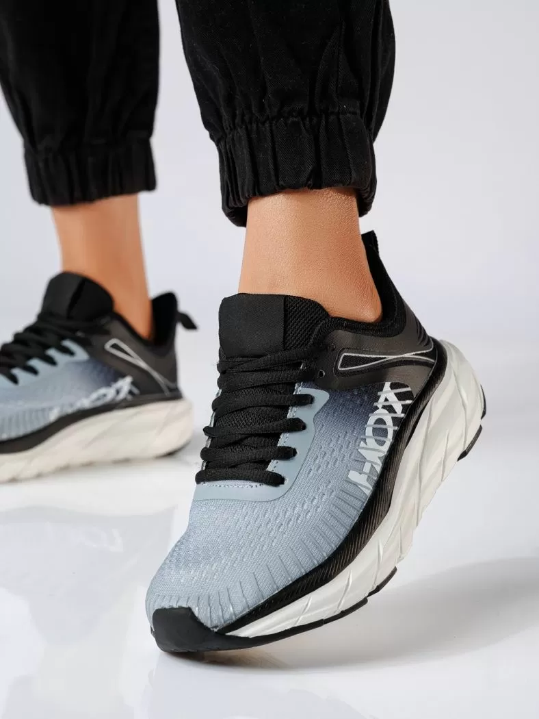 Дамски маратонки черни от текстилен материал Dora #20297