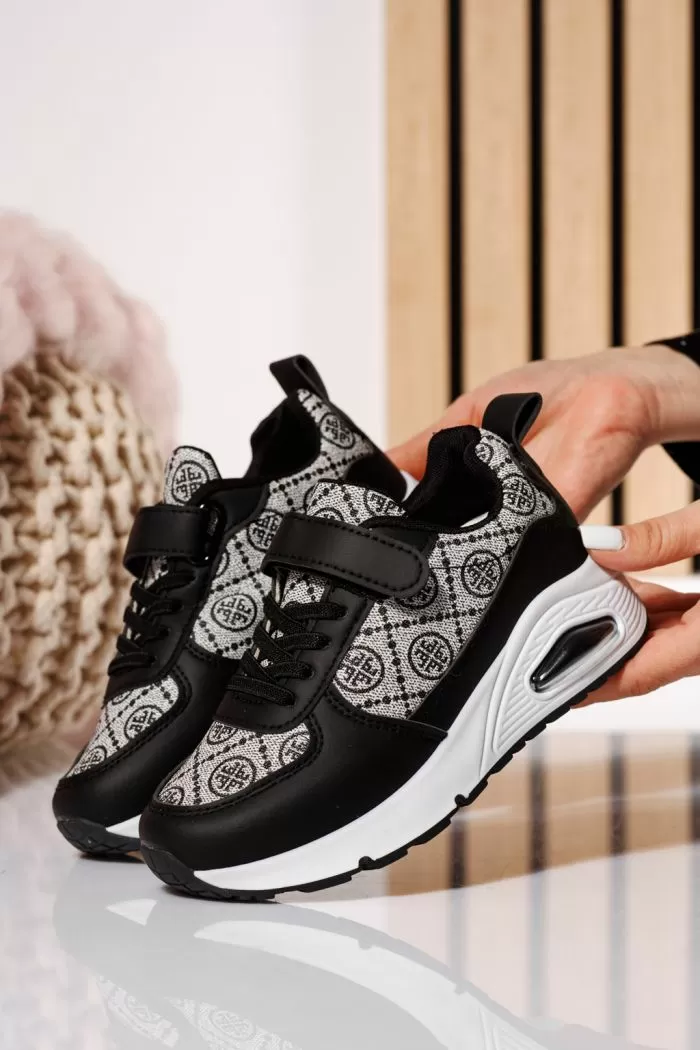 Детски маратонки черни от еко кожа Brook #21022