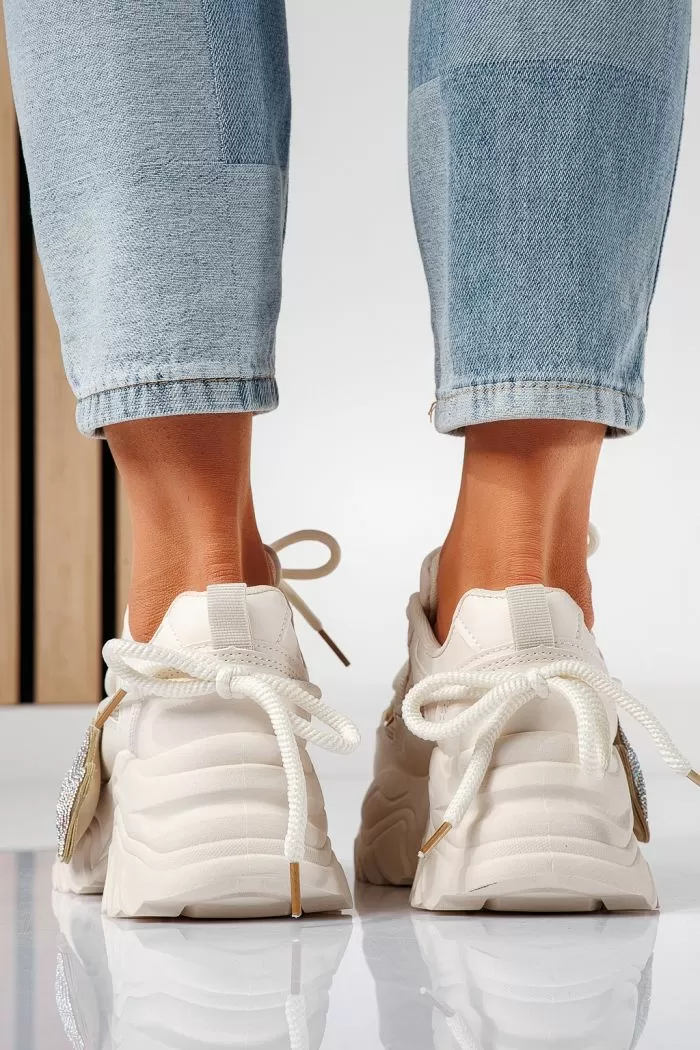 Дамски маратонки бежови от еко кожа Dalia #21243