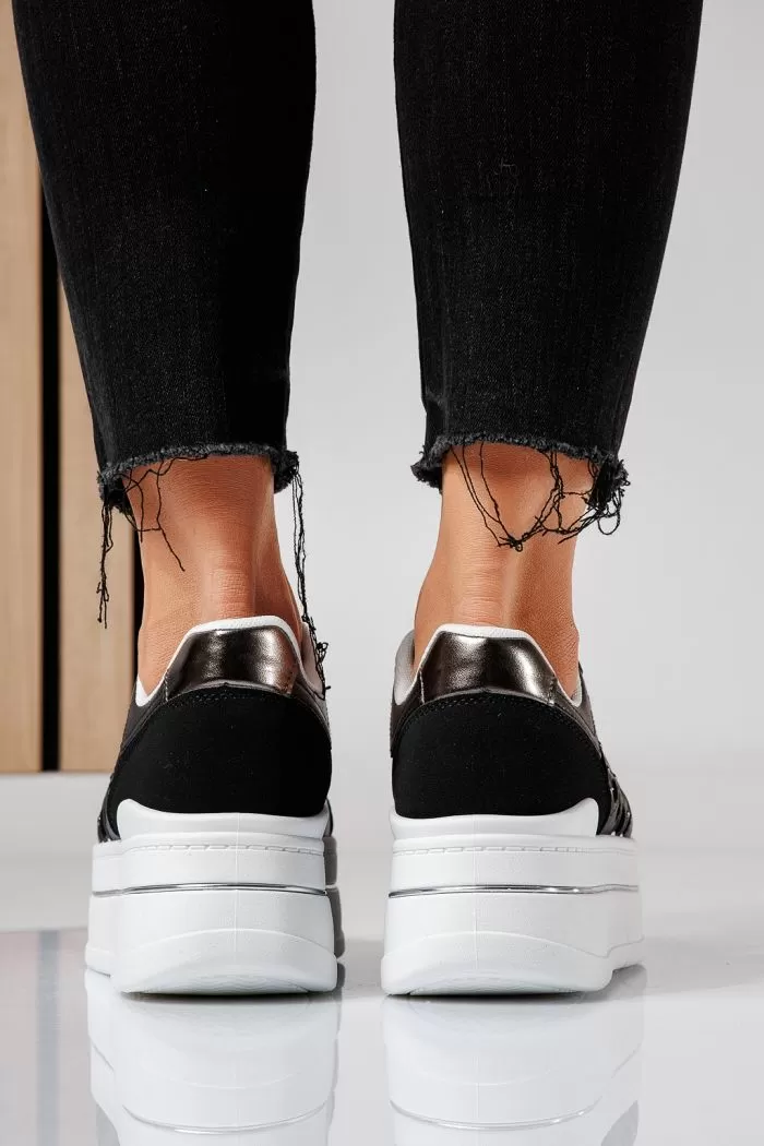 Дамски маратонки черни от еко кожа Felicia #21248