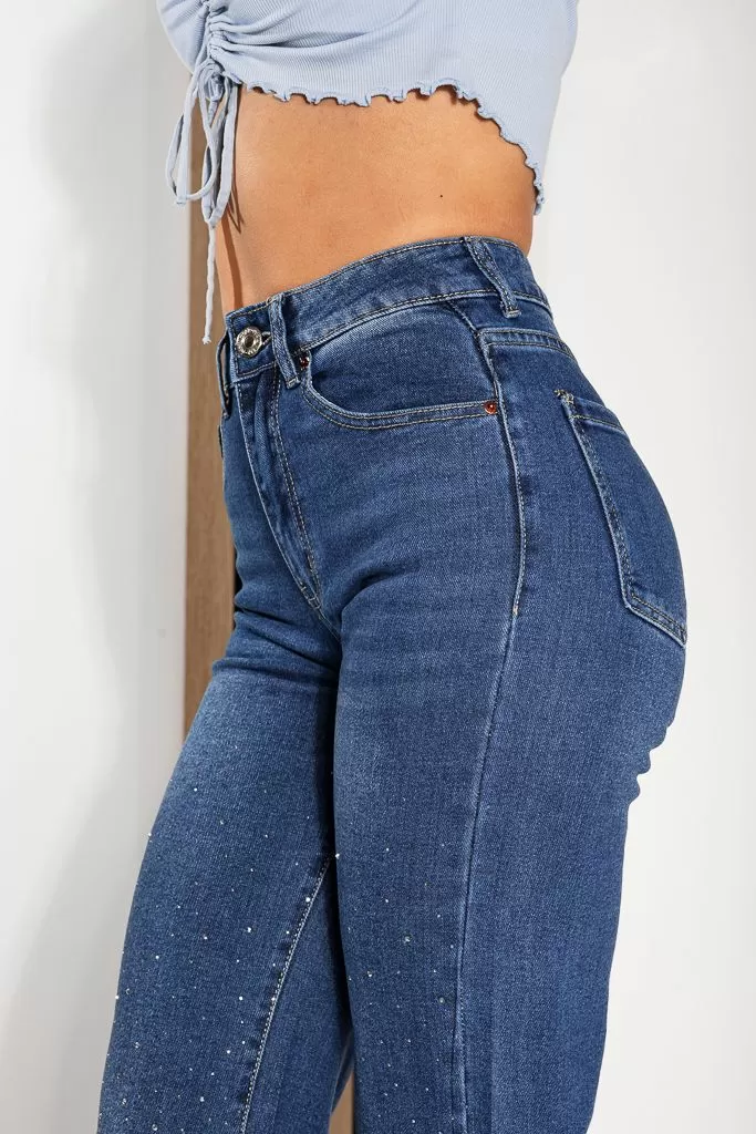 Дамски Wide Leg Дънки Chiara сини #A1205