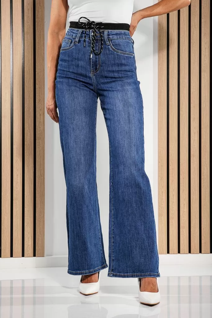 Дамски Wide Leg Fit Дънки Fausta сини #A1207