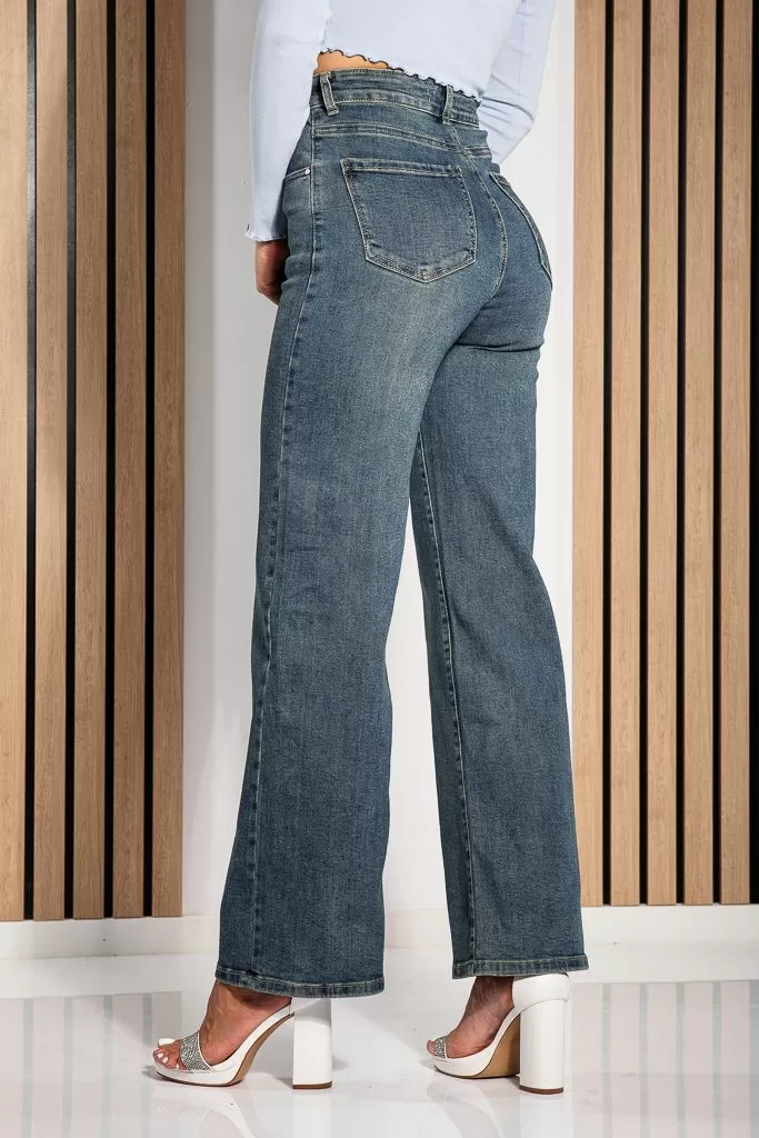 Дамски Wide Leg Fit Дънки Elissa сини #A1225