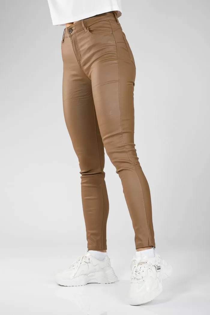 Дамски ватирани панталони Sarah кафяво #A1234