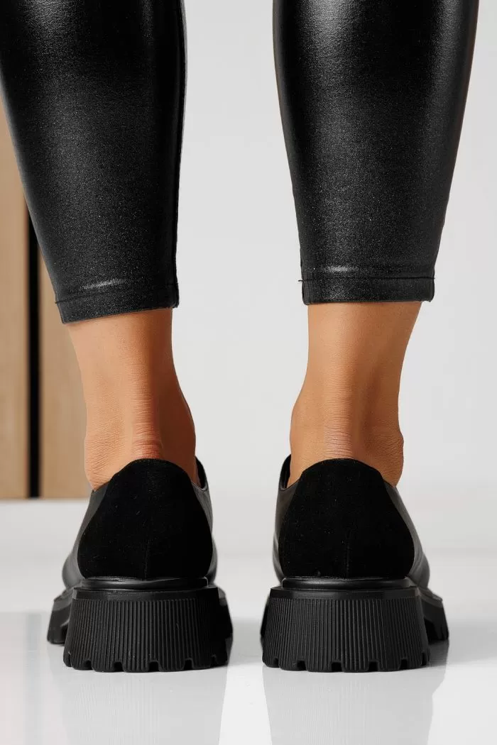 Всекидневни дамски обувки черни от еко кожа Elisa #24098