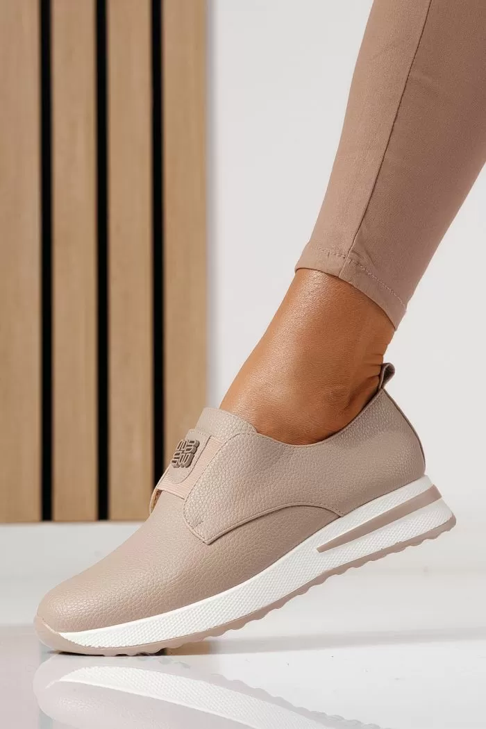 Дамски бежови ежедневни обувки от екокожа Lara #24201