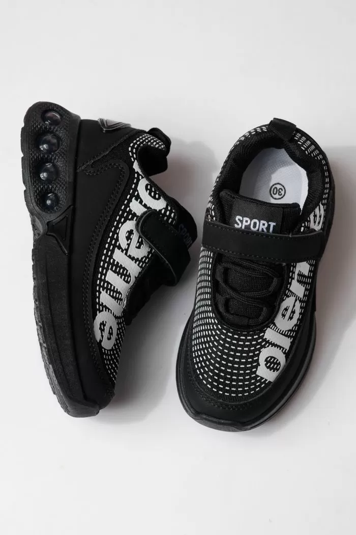 Детски маратонки черни от текстилен материал Freya #24351