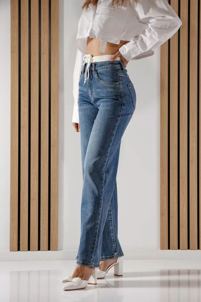 Дънки Wide Leg Дамски Ali сини #A1362