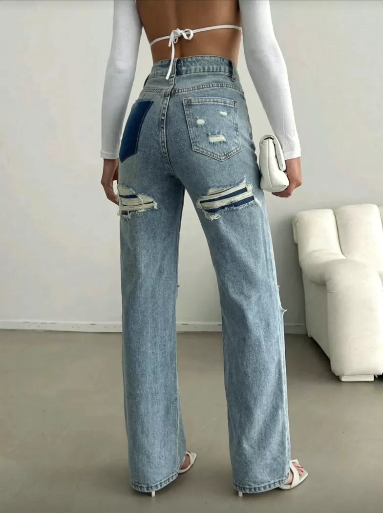 Разкроени Дамски Дънки Casiana зелени #A1405