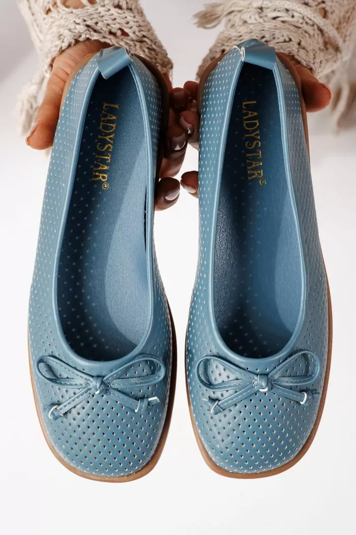 Дамски балерини сини от еко кожа Brielle #24884