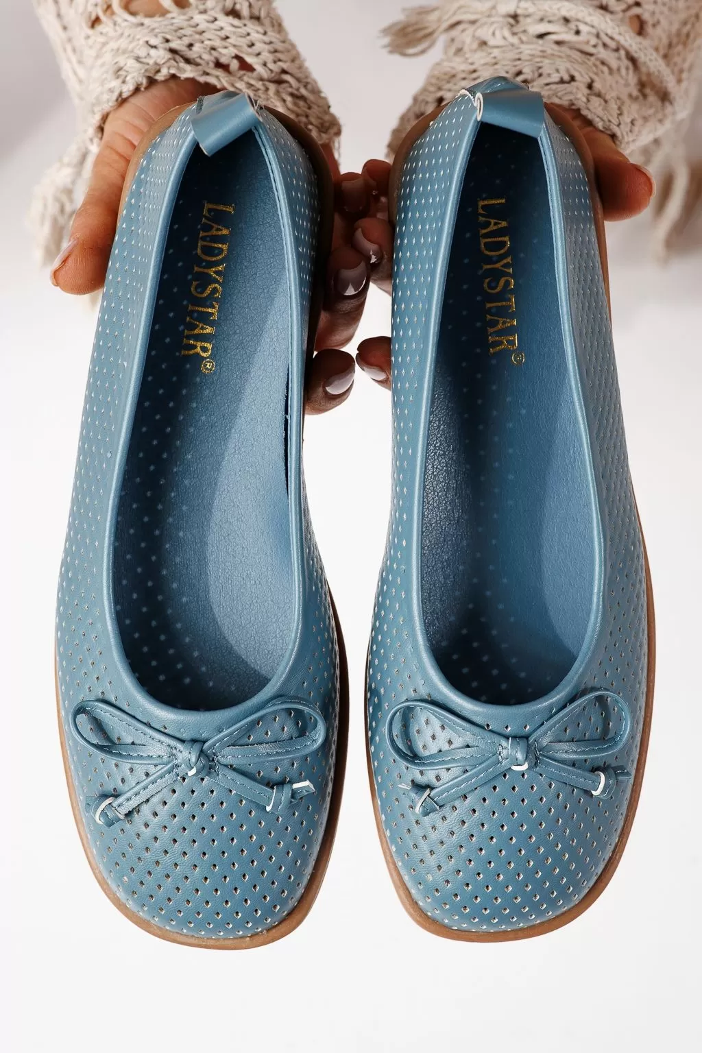 Дамски балерини сини от еко кожа Brielle #24884