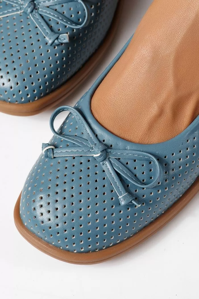 Дамски балерини сини от еко кожа Brielle #24884