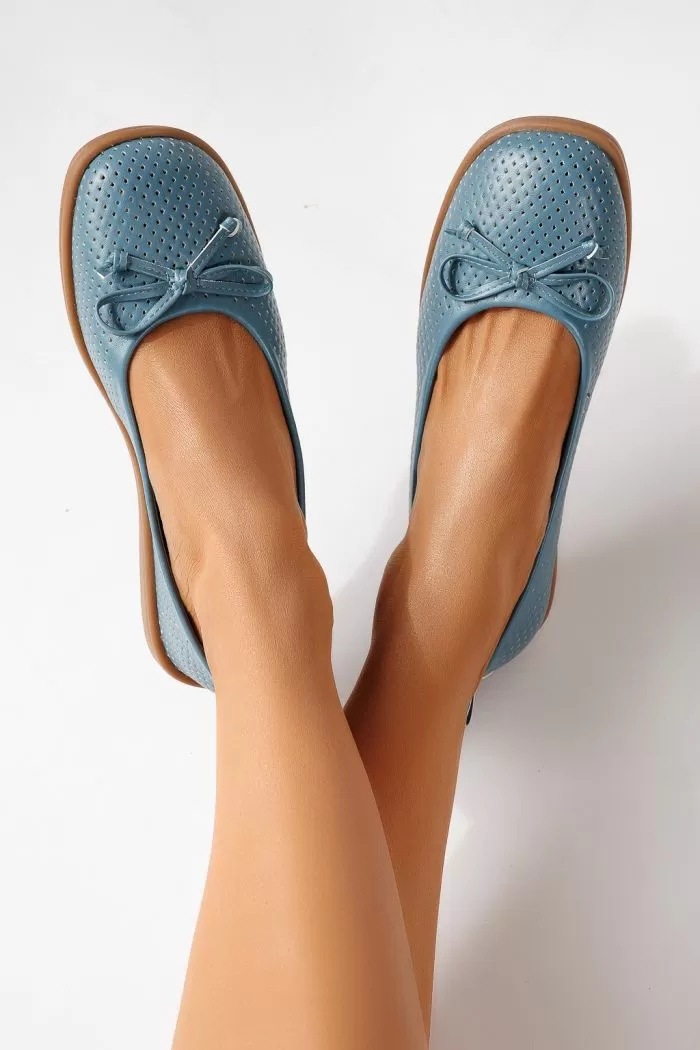 Дамски балерини сини от еко кожа Brielle #24884