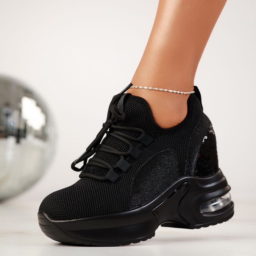 Ema Női Fekete Sportcipő Platformmal #13530