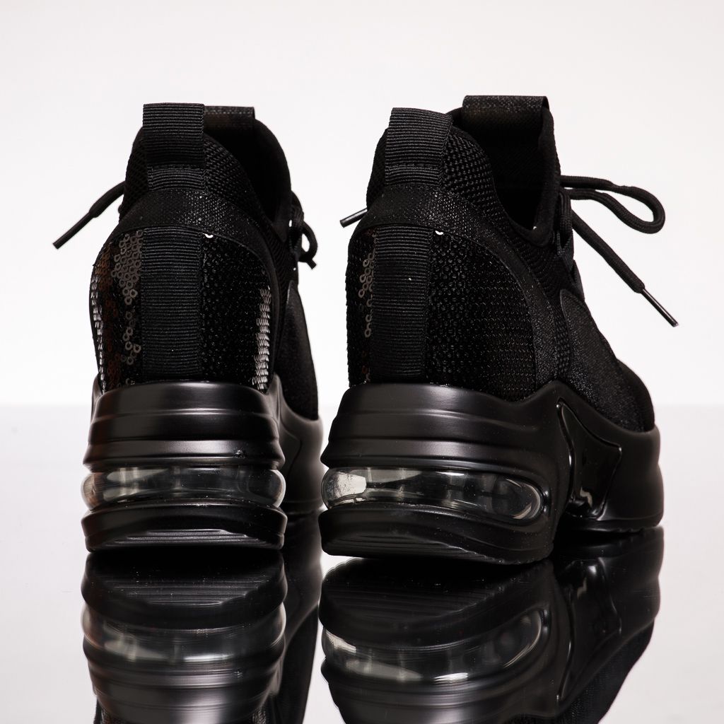 Дамски спортни обувки с платформа Ema черен #13530
