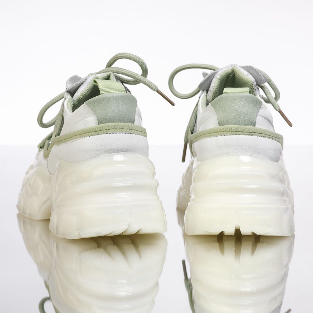 Дамски спортни обувки Естествена кожа Julia Зелено #13439