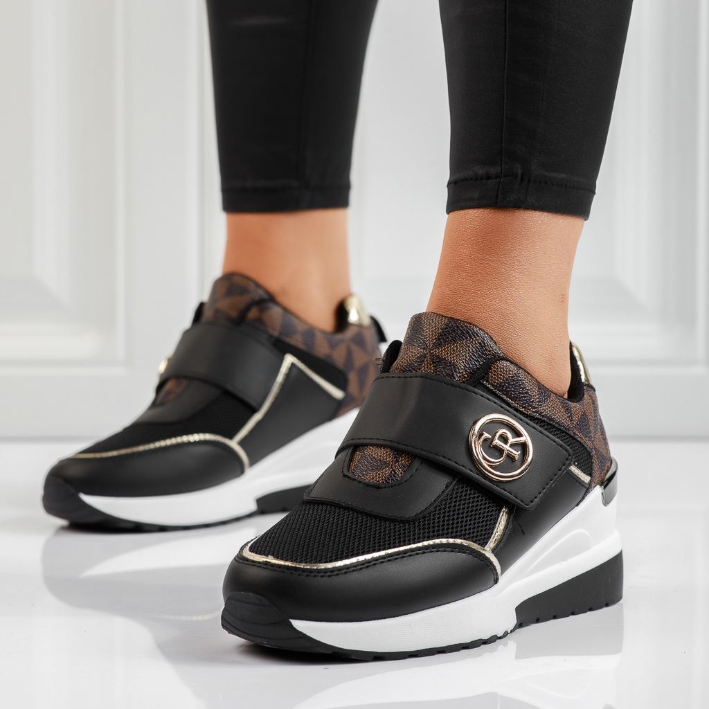 Дамски спортни обувки cu Platforma Damian черен #13701