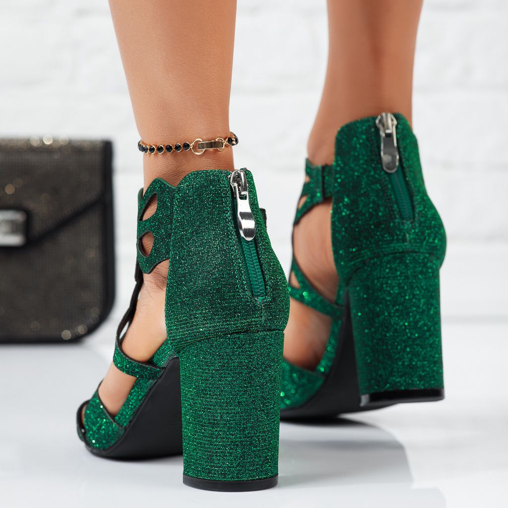 Дамски сандали на ток Annabella2 Зелено #13746