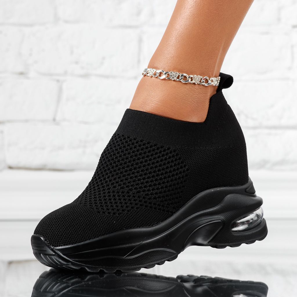 Дамски спортни обувки с платформа Lara черен #13927