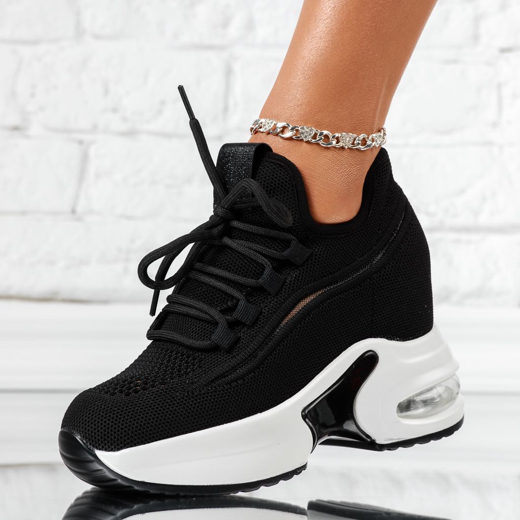 Дамски спортни обувки с платформа Amara черен #13932