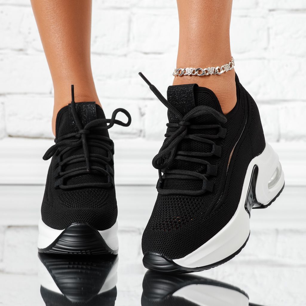 Дамски спортни обувки с платформа Amara черен #13932