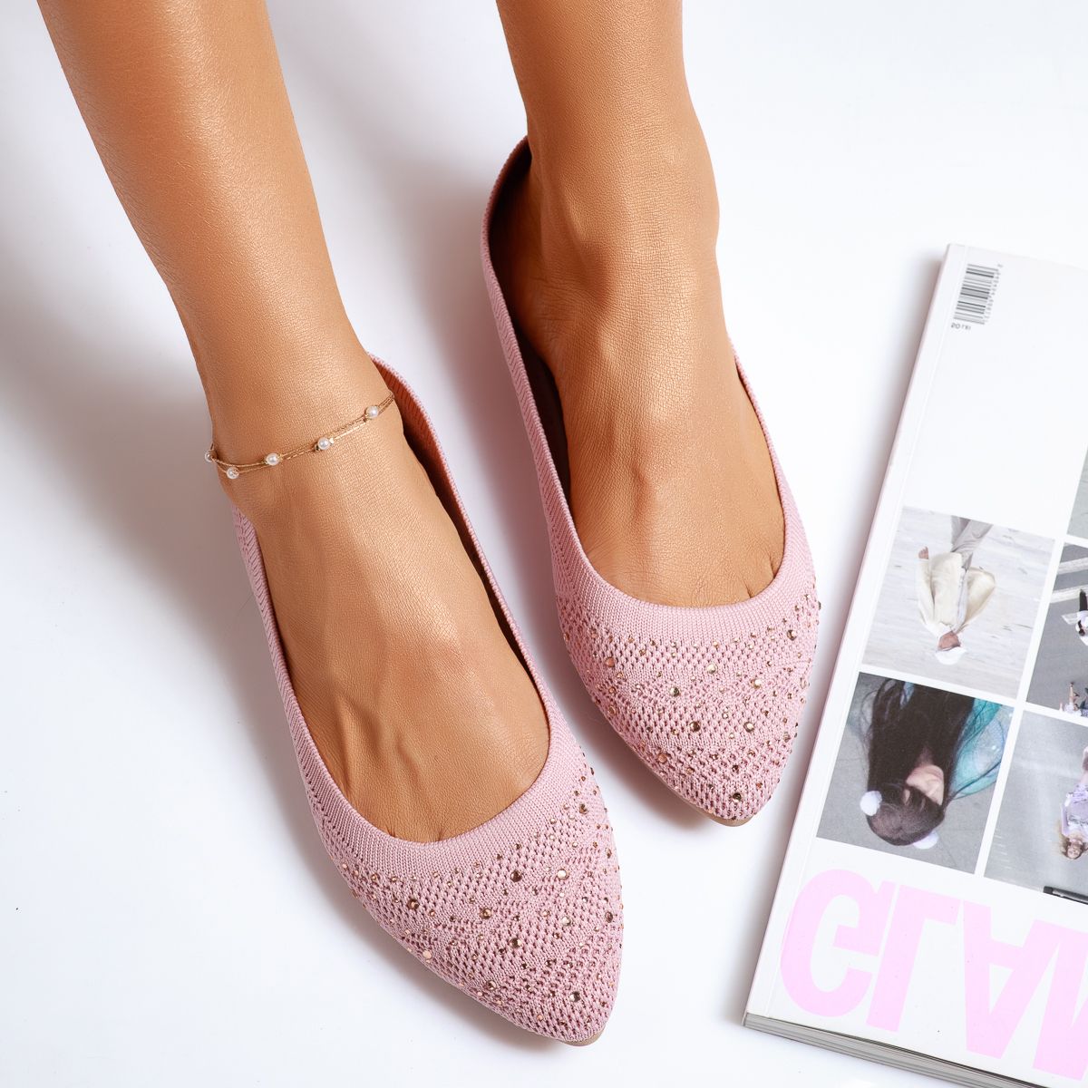 Обувки за балеринки Sibel Розово #13982