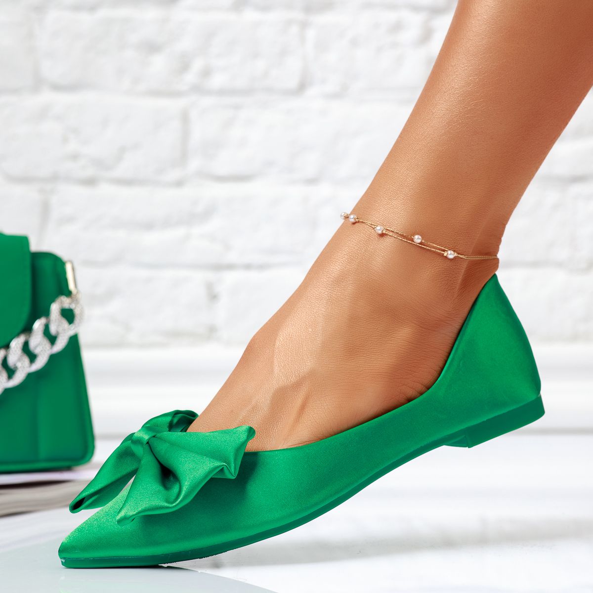 Обувки за балеринки Ellie Зелено #14088