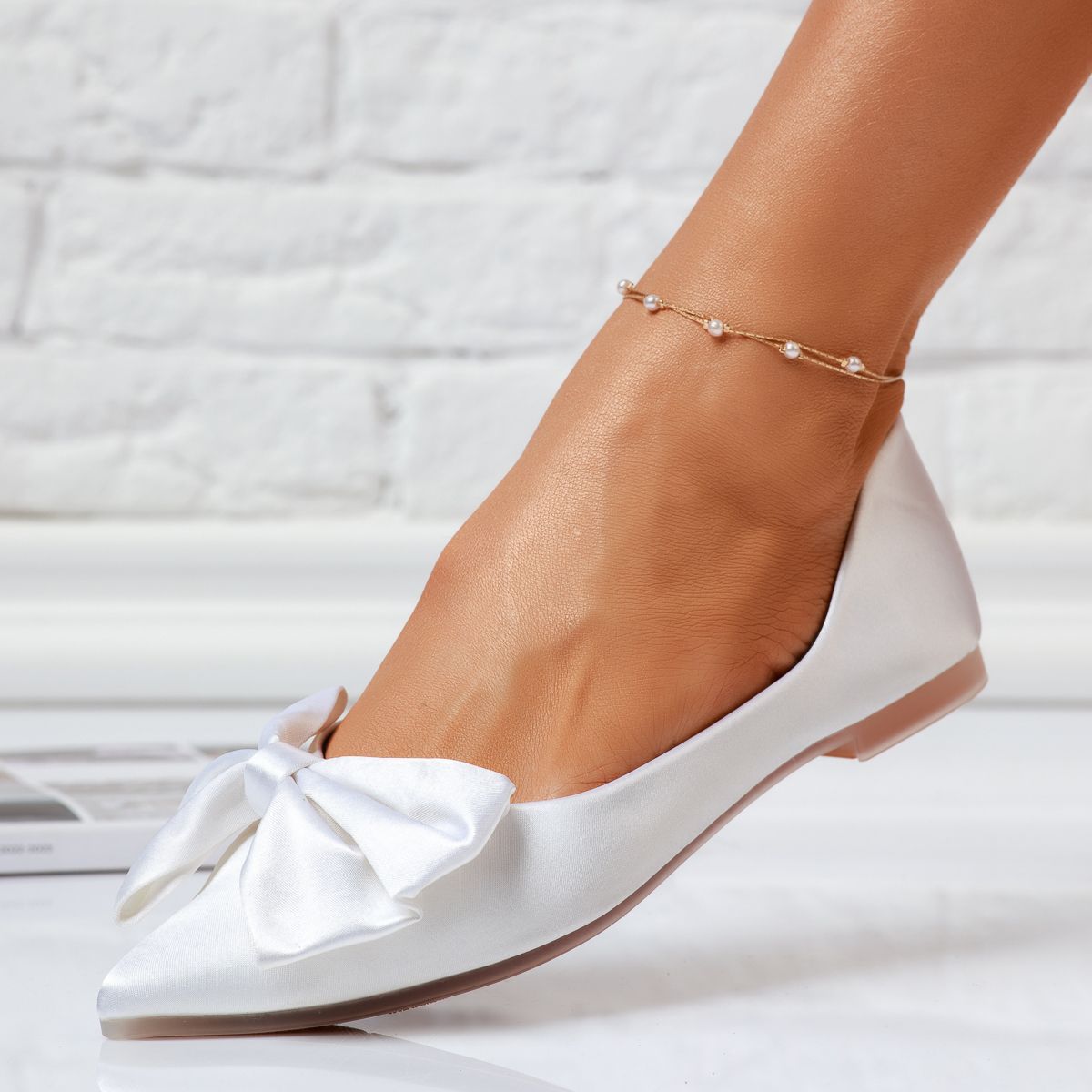 Обувки за балеринки Ellie Бяло #14087