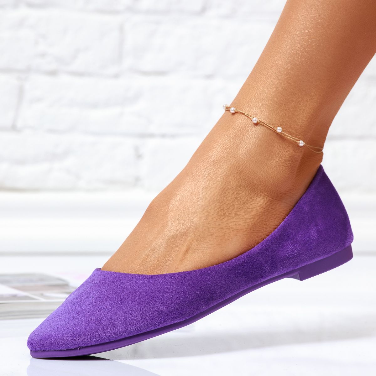 Обувки за балеринки  Anastasia лилаво #14065