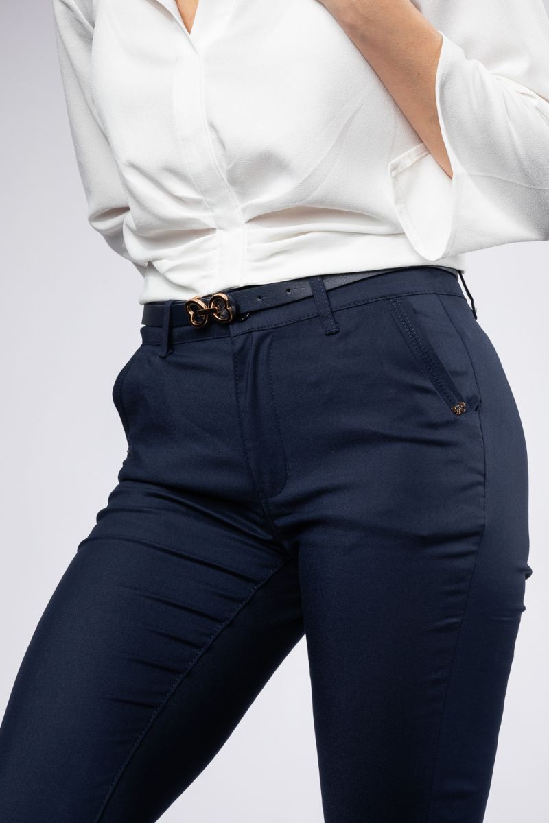 Pantaloni Casual Dama Roxana Bleumarin #A409