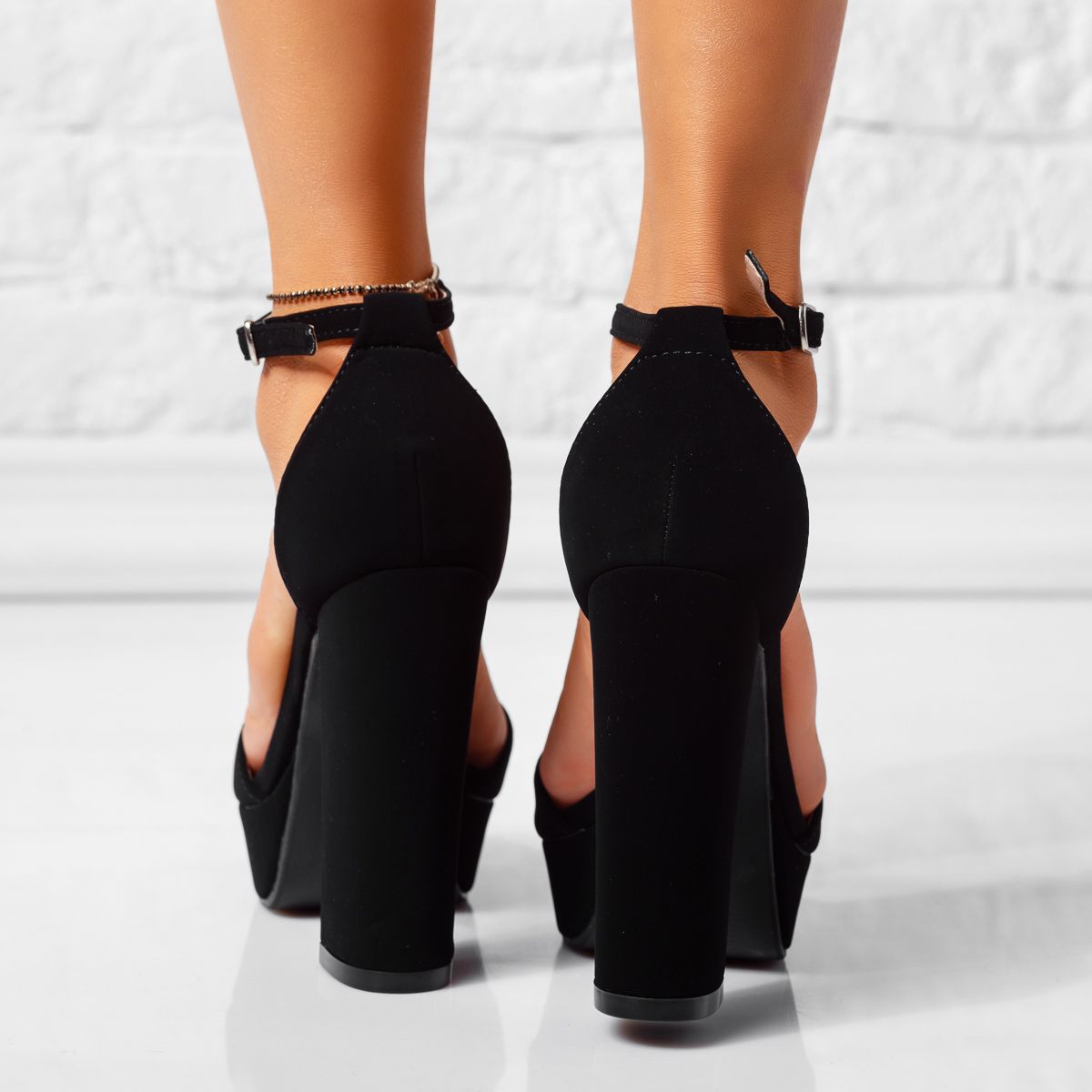 Sandale Dama cu Toc Eria Negre #14811