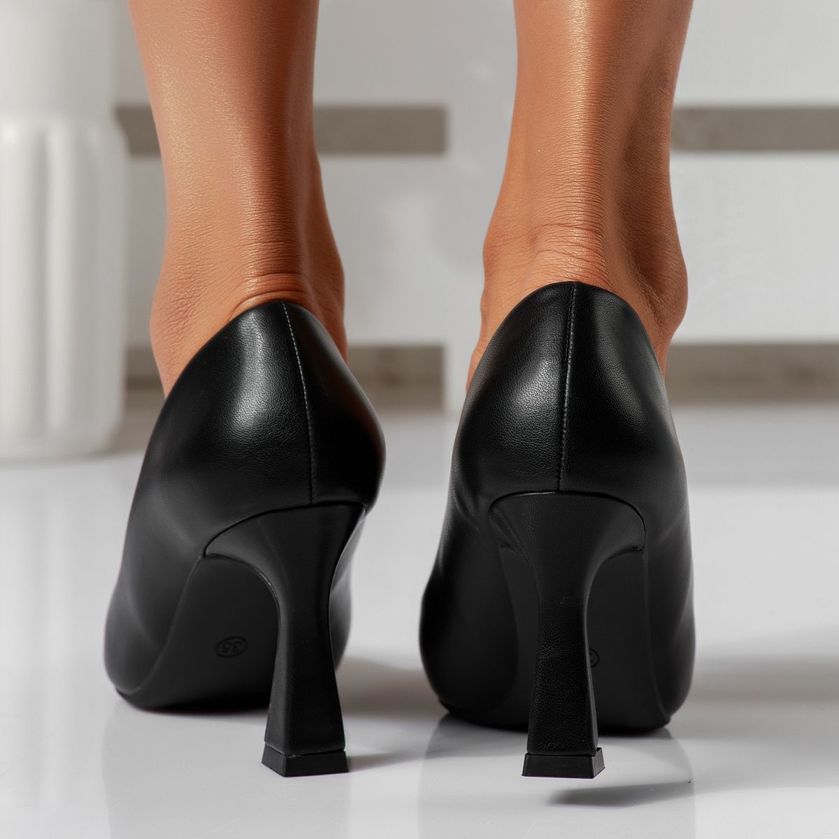 Pantofi Dama cu Toc Siena2 Negri #16657