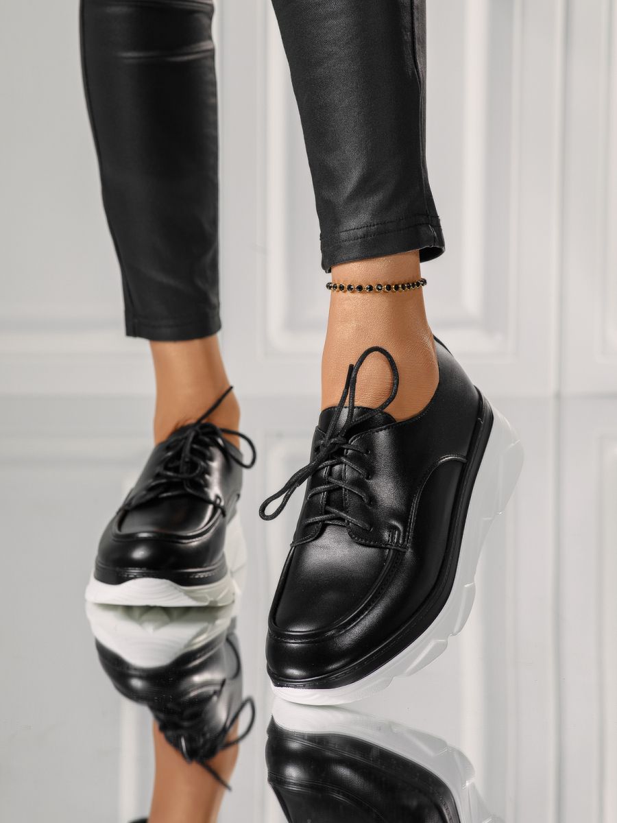 Всекидневни дамски обувки черни от еко кожа Iris #18270