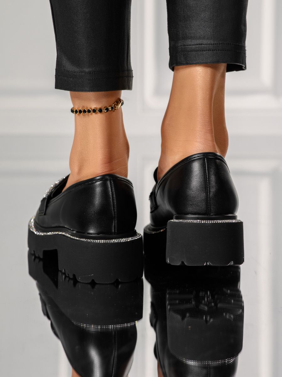 Всекидневни дамски обувки черни от еко кожа Oana #18143
