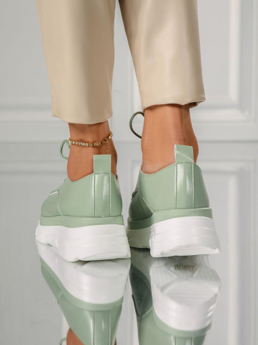 Всекидневни дамски обувки зелени от еко кожа Iris #18266