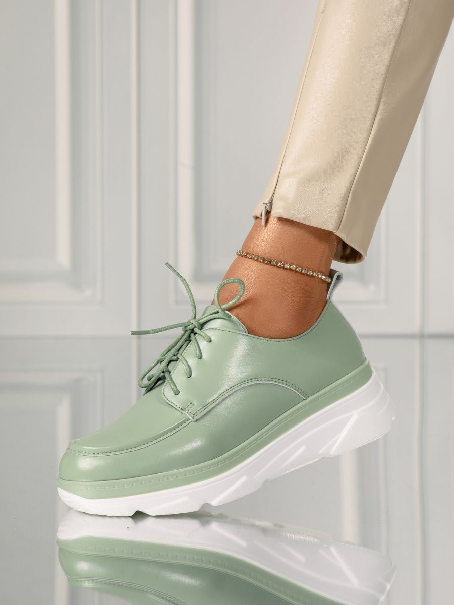 Всекидневни дамски обувки зелени от еко кожа Iris #18266