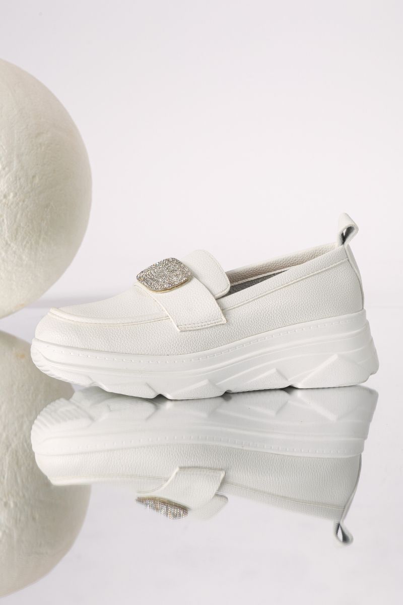 Всекидневни дамски обувки бели от еко кожа Alice #18254