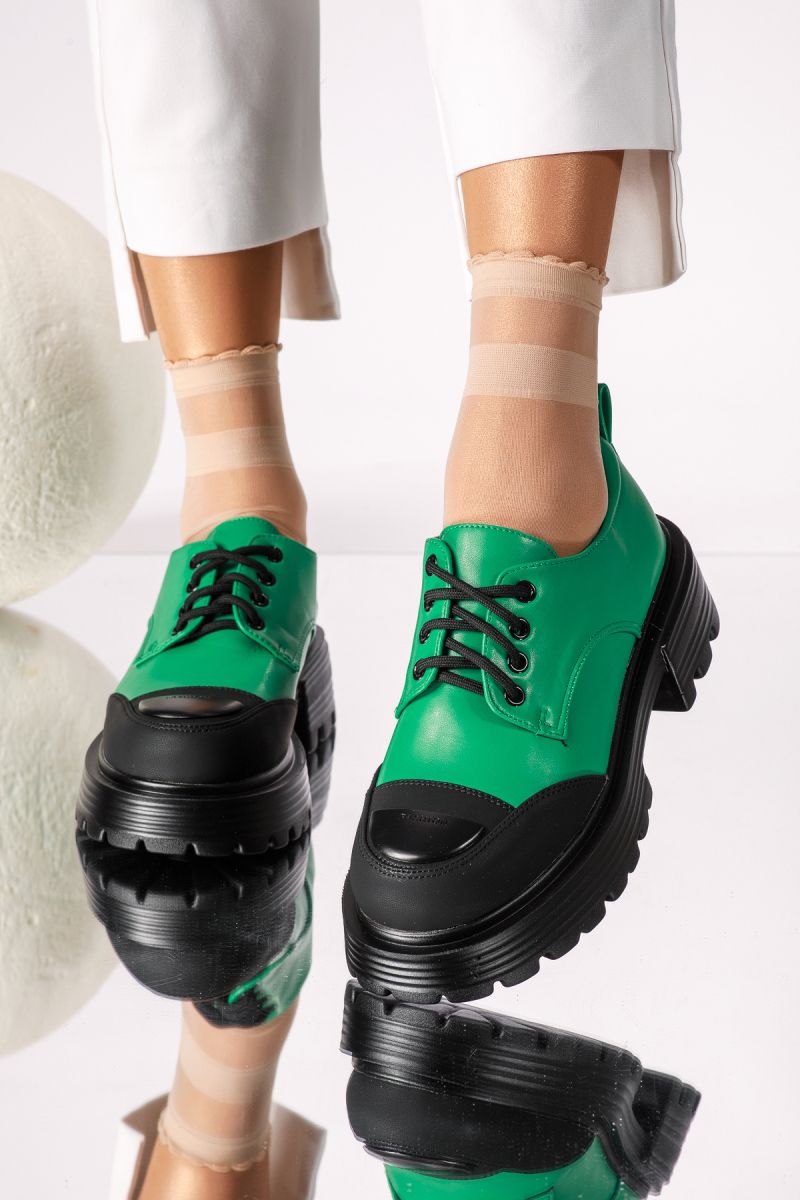 Всекидневни дамски обувки зелени от еко кожа Maeve #18249