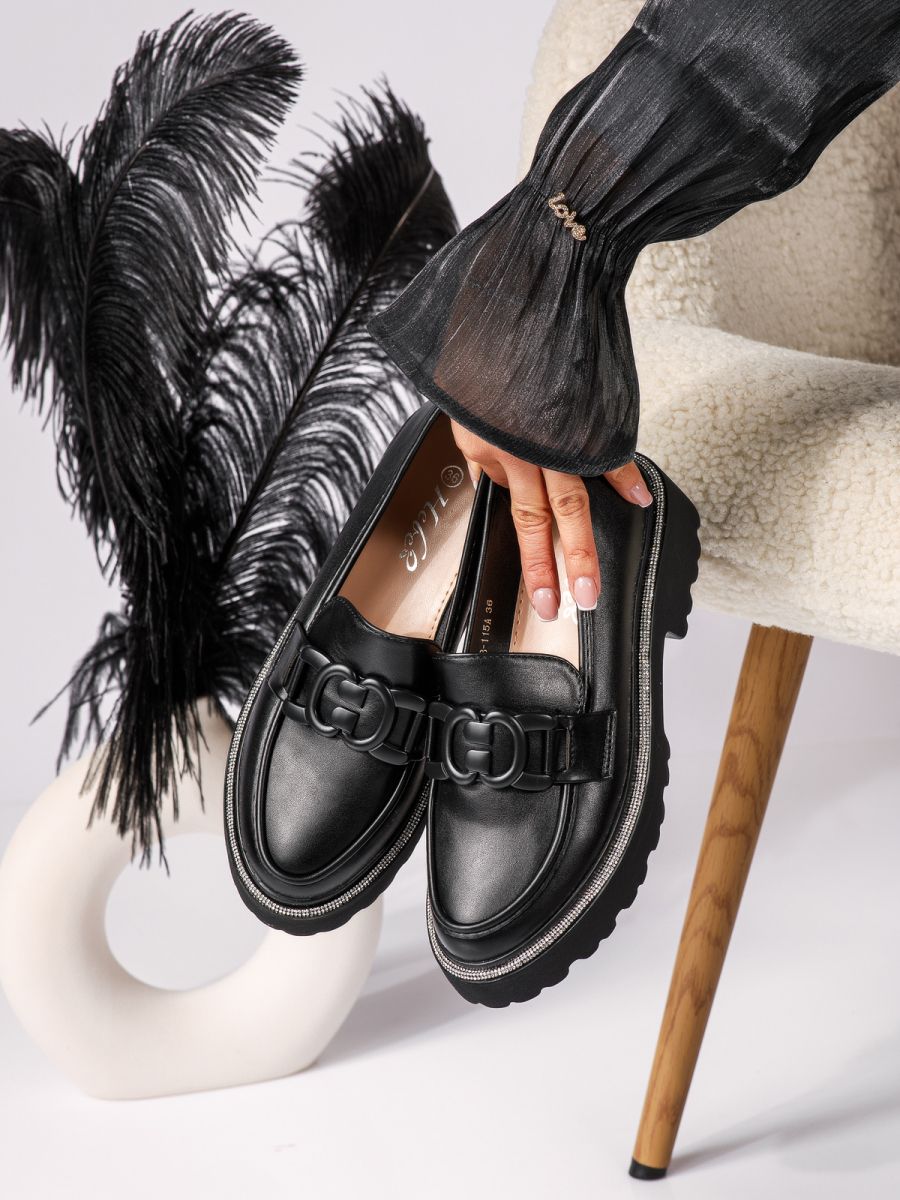 Всекидневни дамски обувки черни от еко кожа Daisy #18314