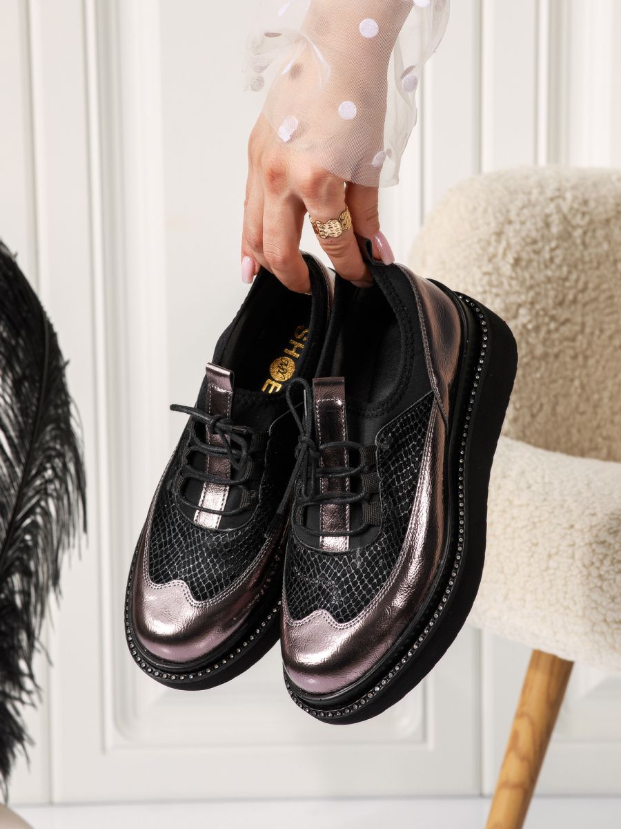 Всекидневни дамски обувки сиви от еко кожа Alexa #18504