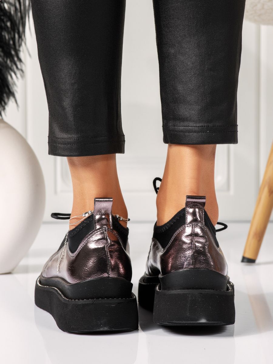 Всекидневни дамски обувки сиви от еко кожа Holla #18500