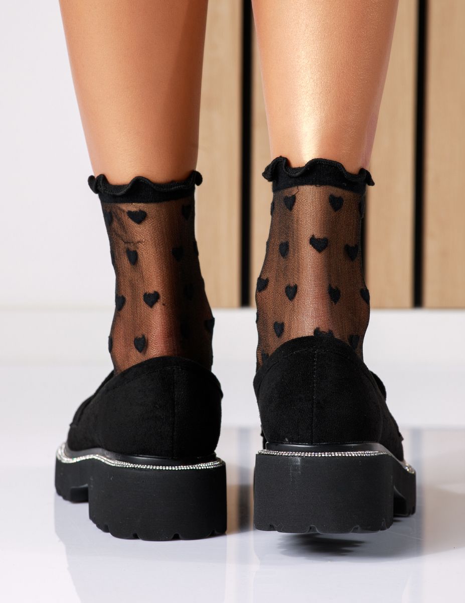 Всекидневни дамски обувки черни от обърната еко кожа Neo #18567