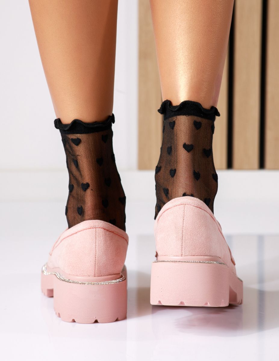 Всекидневни дамски обувки розови от обърната еко кожа Neo #18566