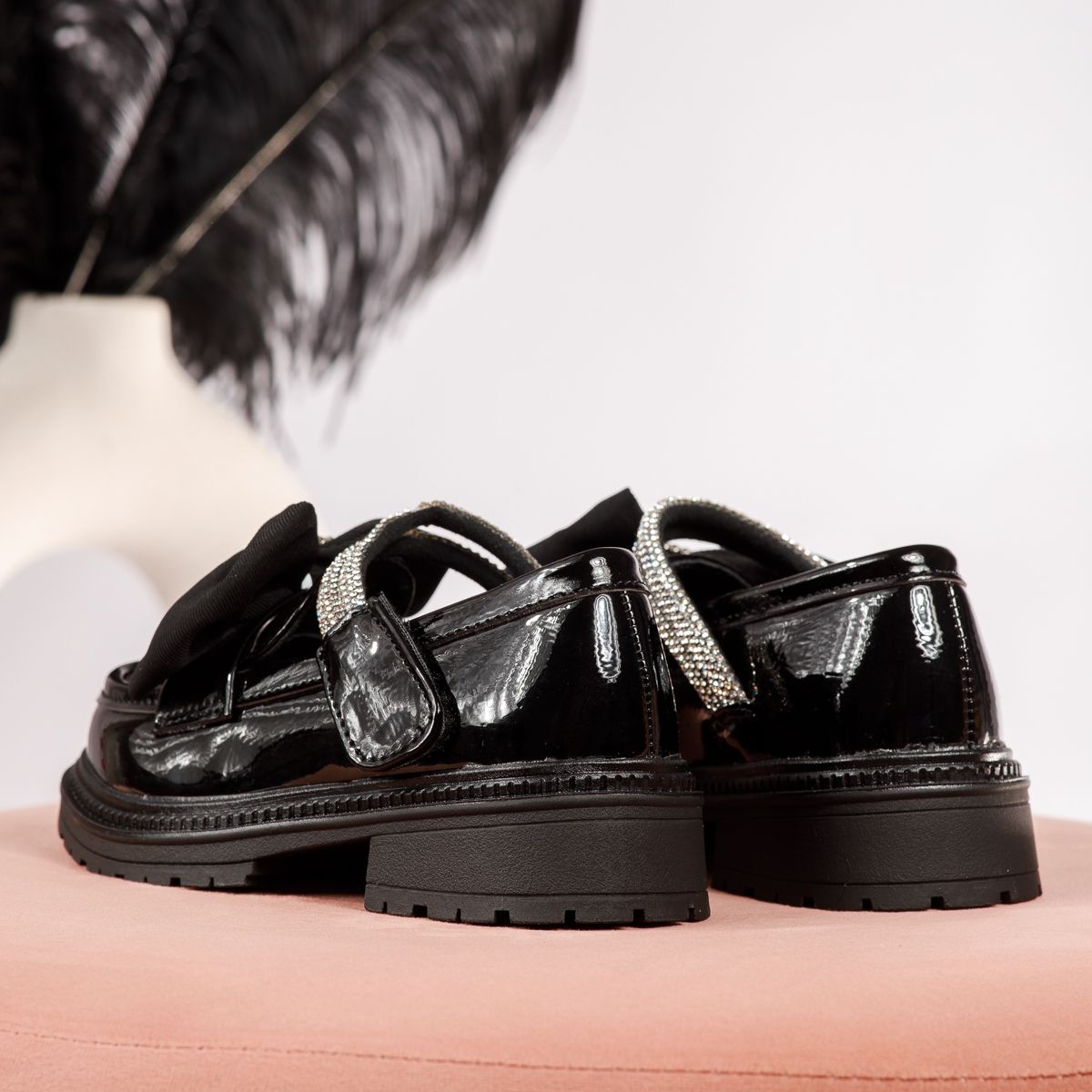 Всекидневни детски обувки черни от лачена еко кожа Allegra #19104
