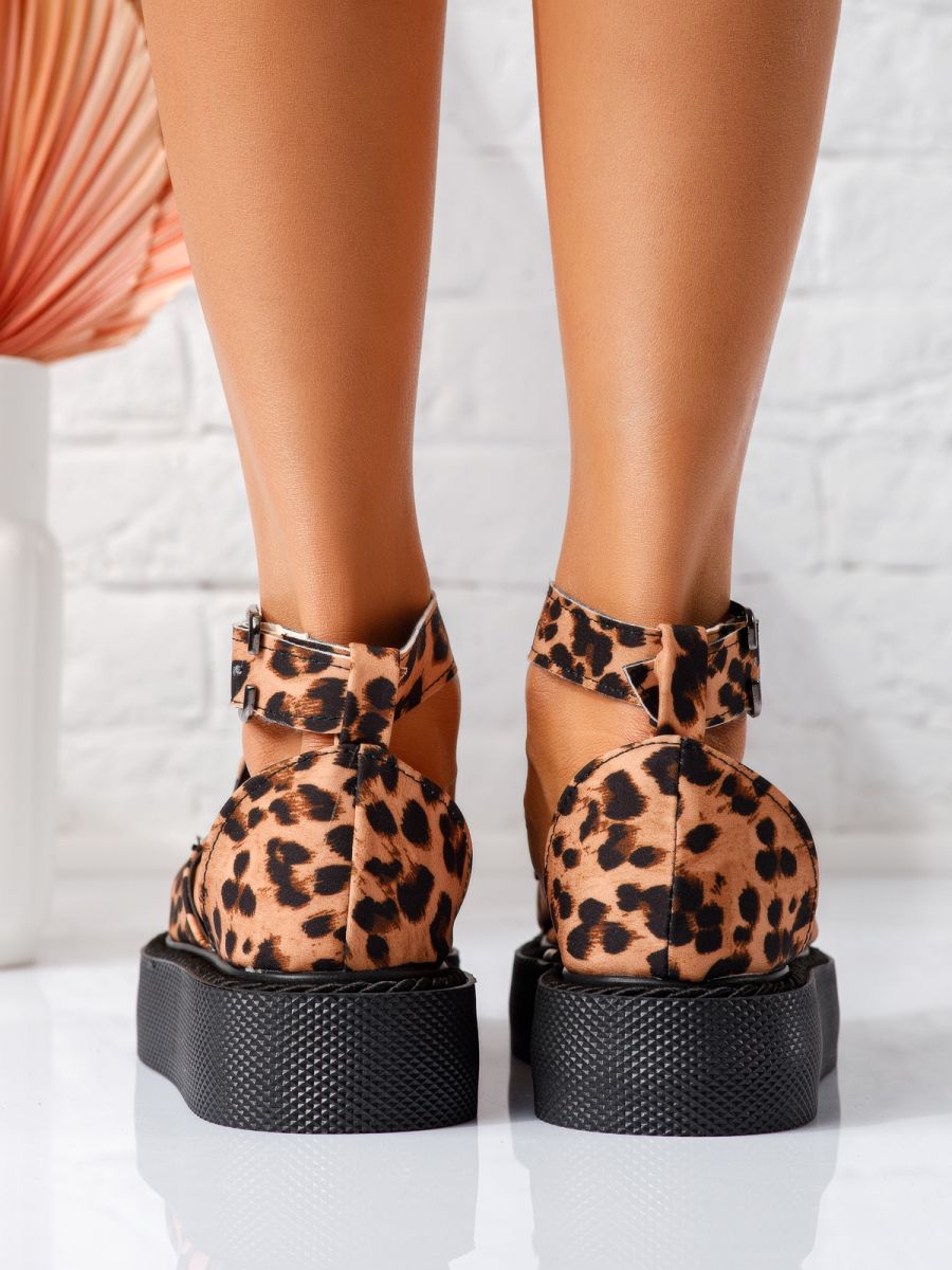 Pantofi casual dama leopard din material textil Lena #19339
