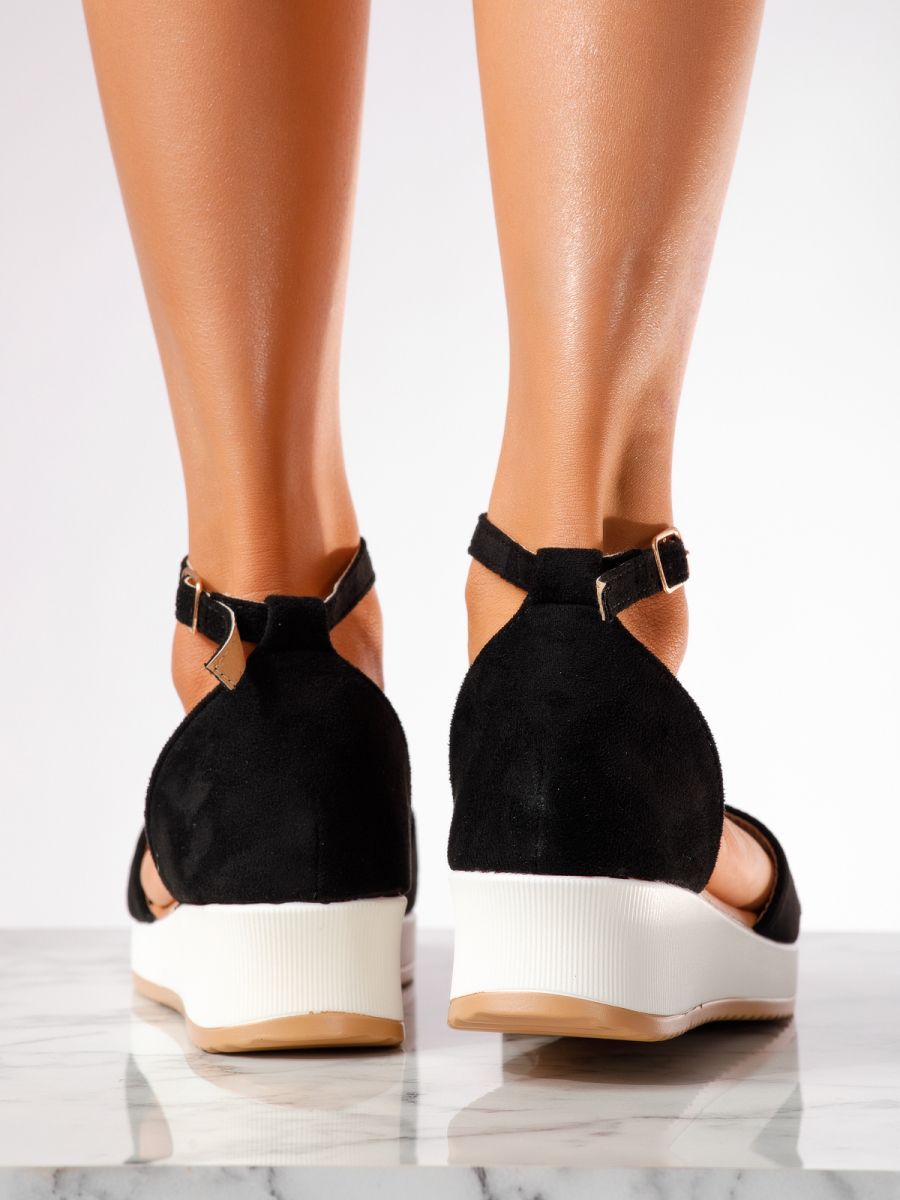 Дамски сандали на платформа Pam Черен #11072