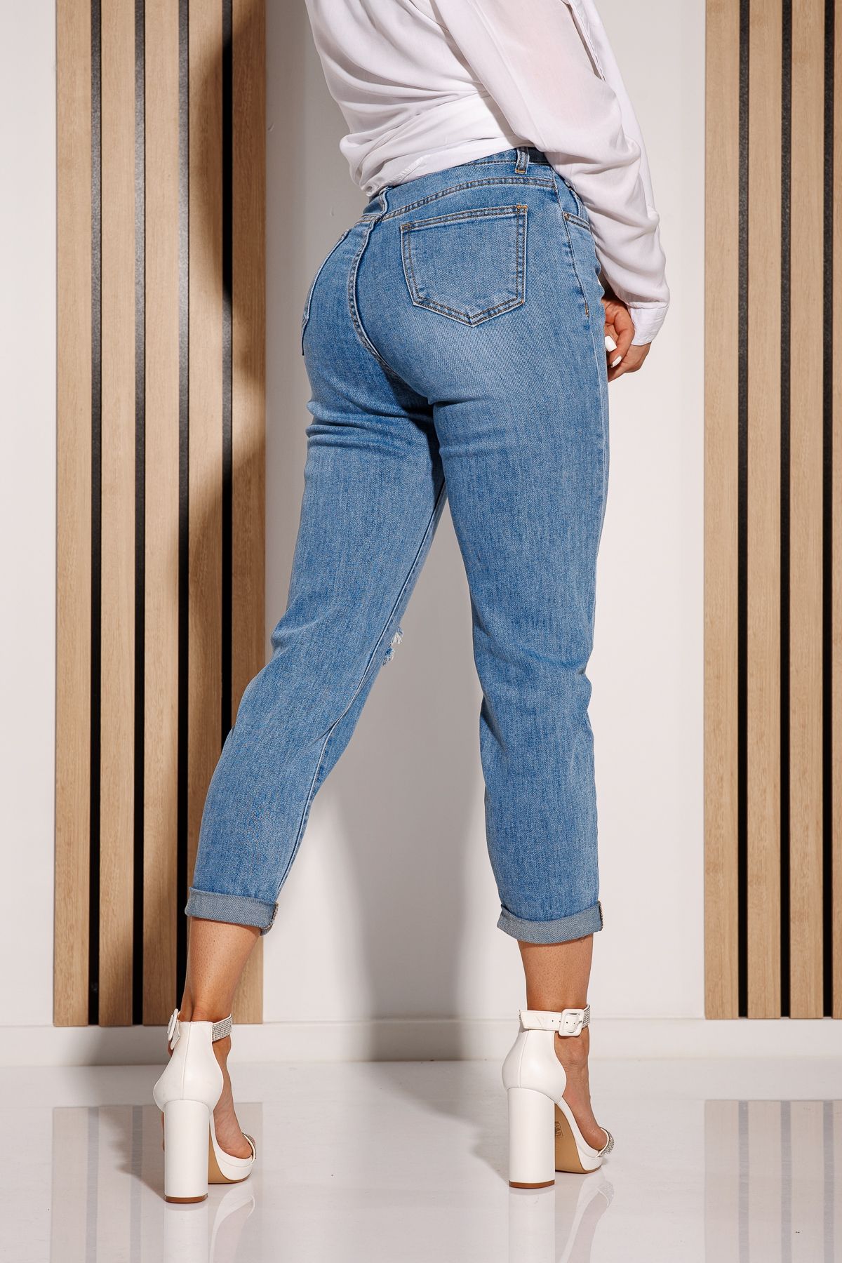 Дамски дънки Baggy Fit Aylani сини #A1165