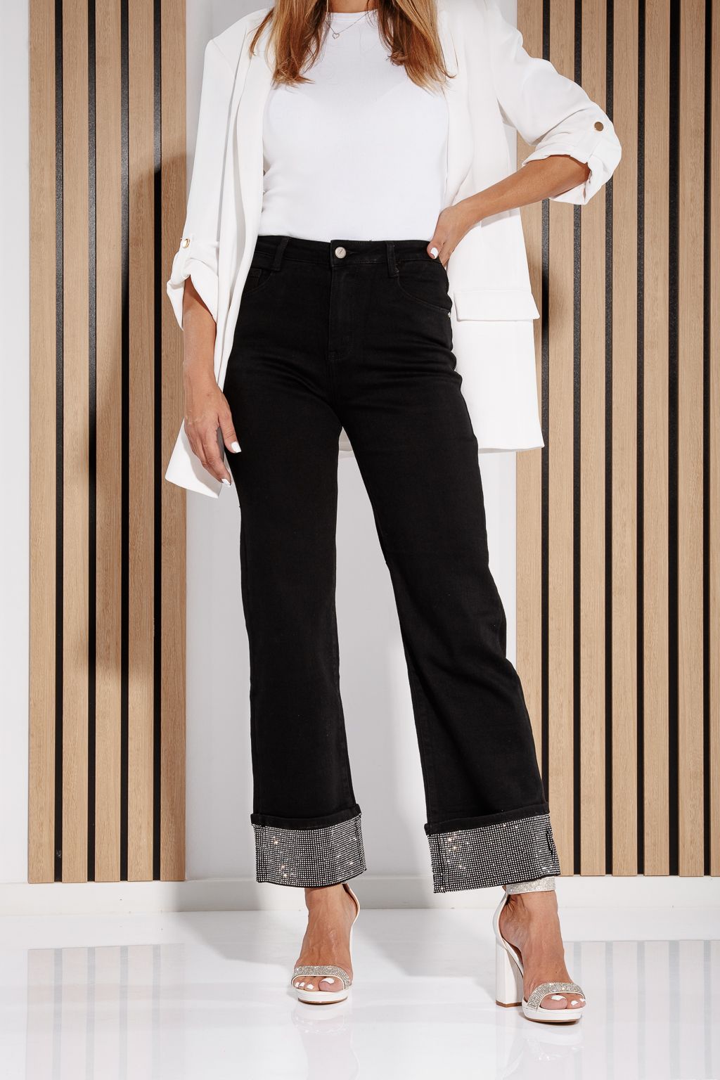 Дамски широки дънки Livia Black #A1192